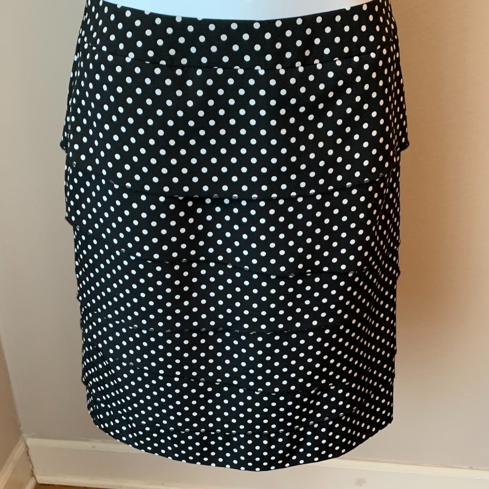 White House Black Market Dotted Tier Skirt